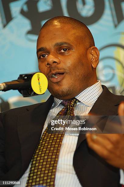 Big Jon Platt participates in the panel discussion on "The Ear Behind the Music" during the Billboard R&B Hip-Hop Conference at the Renaissance Hotel...
