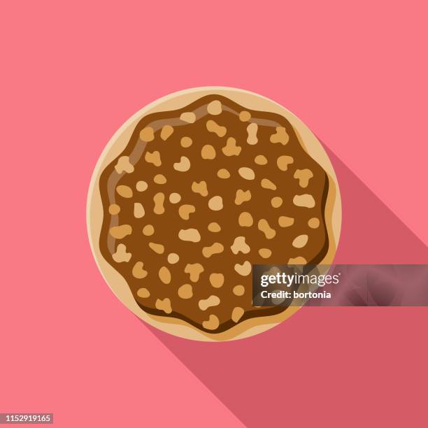 chocolate dipped nut donut icon - peanuts stock illustrations