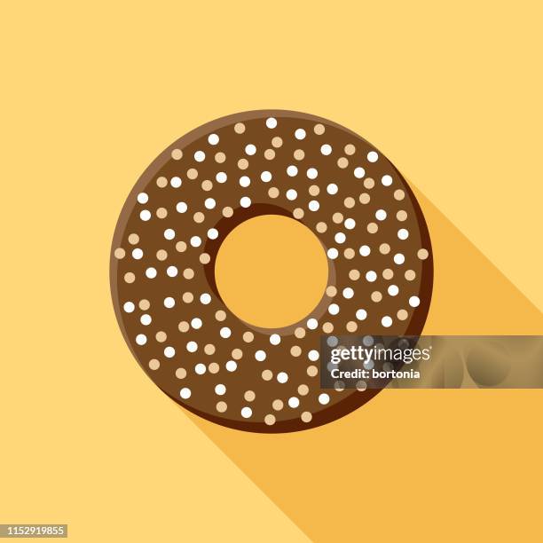 powdered chocolate donut icon - powdered donuts stock illustrations