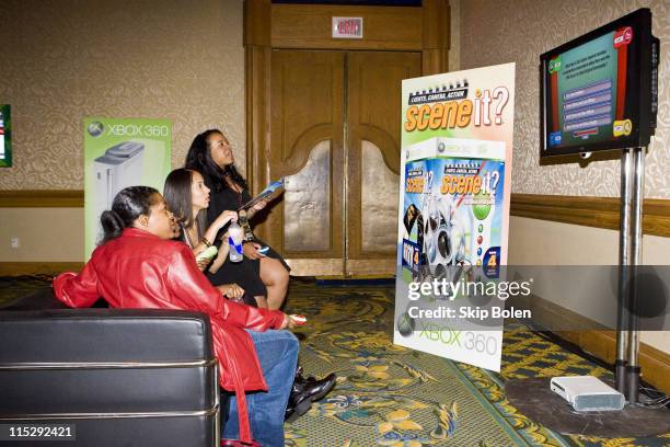 The Xbox 360 lounge at the 2008 NBA All-Star Shaquille O'Neal and Reggie Bush "Welcome to New Orleans" Big Easy Billiards Bash and After Party...