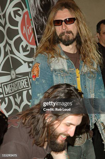 Tommy Clufetos and Rob Zombie during Rob Zombie In-Store Appearance and Album Signing at Virgin Megastore in New York - March 28, 2006 at Virgin...