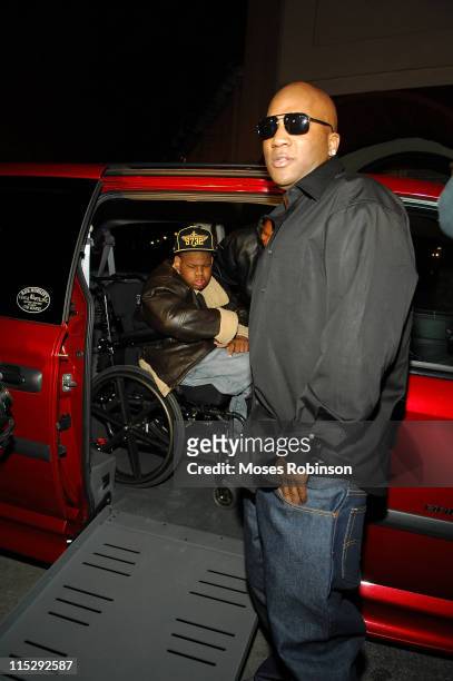 Rapper Young Jeezy presents a new van from the "Make Your Dreams Come True" contest to Davon Jenkins at Justin's February 26, 2008 in Atlanta,...