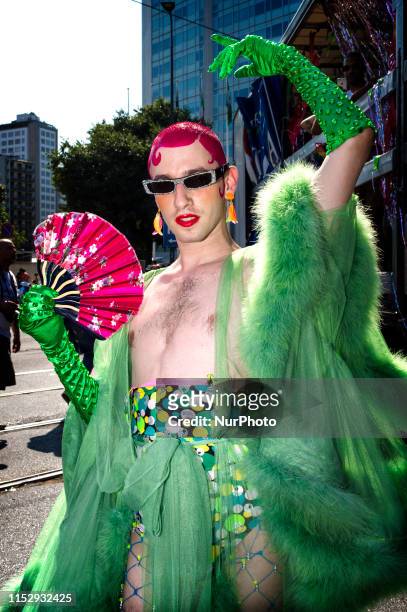 Portraits of people during the Gay Pride 2019 on June 29, 2019 in Milan, Italy.