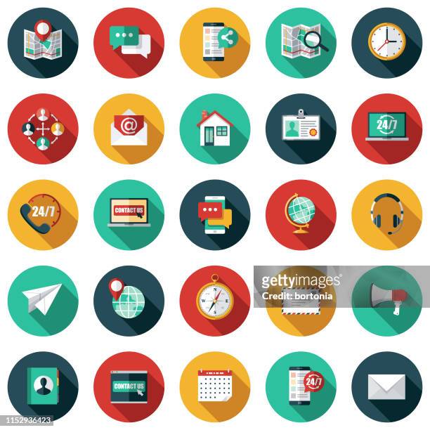customer service icon set - colour image stock illustrations