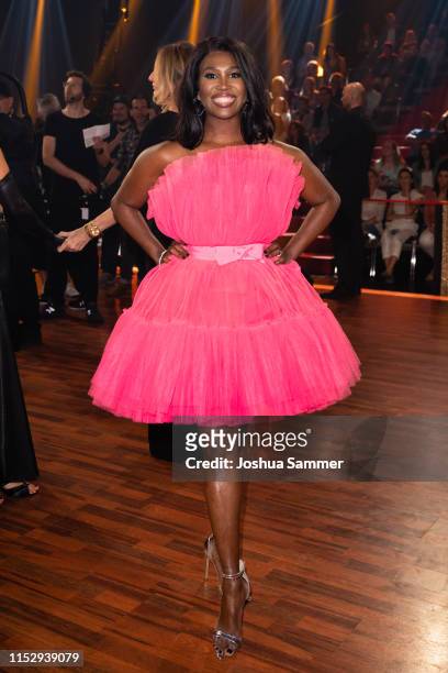 Motsi Mabuse is seen during the 10th show of the 12th season of the television competition "Let's Dance" on May 31, 2019 in Cologne, Germany.
