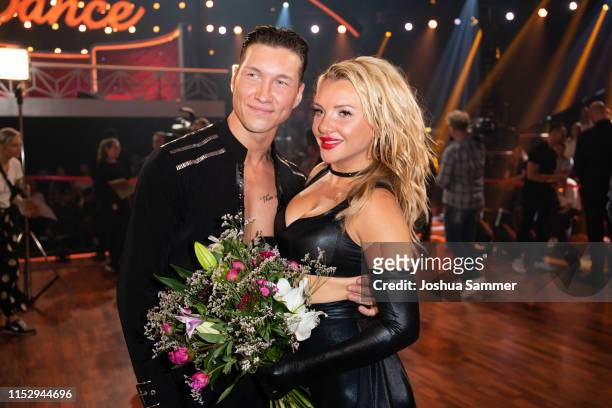 Evgeny Vinokurov and Evelyn Burdecki are seen during the 10th show of the 12th season of the television competition "Let's Dance" on May 31, 2019 in...
