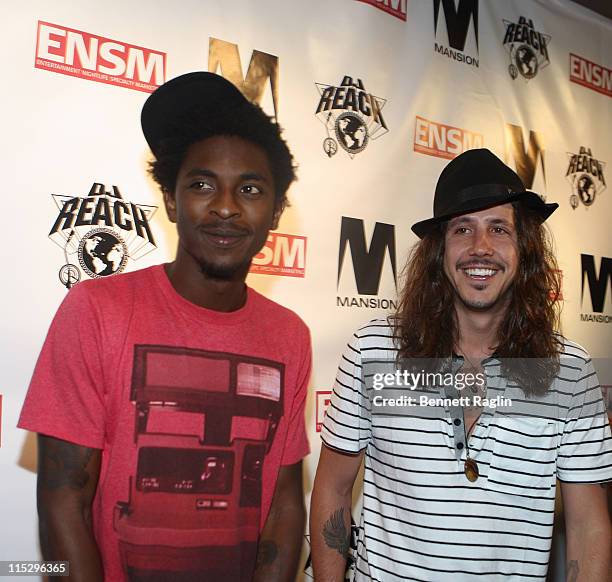Recording Shwayze and Cisco Adler attend DJ Reach's Birthday Party at Mansion on August 19, 2008 in New York City.