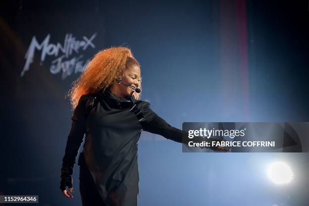 Janet Jackson performs on stage during the 53rd Montreux Jazz Festival on June 30, 2019 in Montreux. / RESTRICTED TO EDITORIAL USE