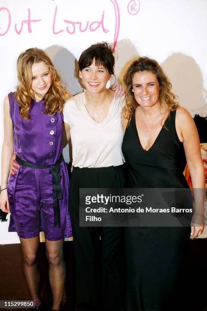 Christa Theret, Sophie Marceau and Lisa Azuelos attend the Paris premiere of "LOL" at the Cinema Gaumont Marignan on February 2, 2009 in Paris,...