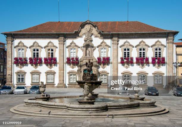 braga city hall, braga town, portugal - braga fotografías e imágenes de stock