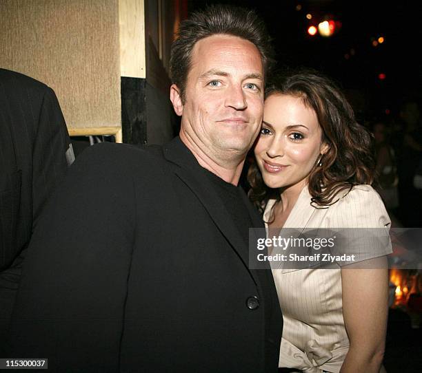 Matthew Perry and Alyssa Milano during Gotham Magazine Party - May 16, 2006 at Stereo in New York City, New York, United States.