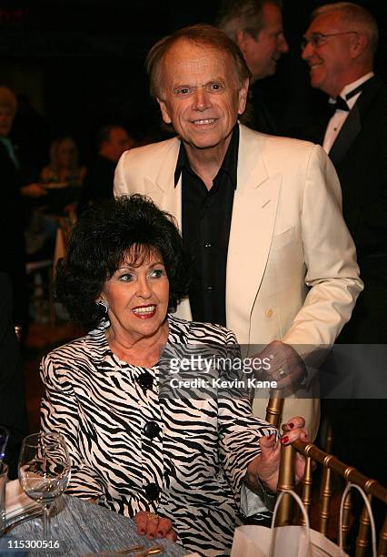 Inductee Wanda Jackson and Al Jardine of the Beach Boys attend the 24th Annual Rock and Roll Hall of Fame Induction Ceremony at Public Hall on April...