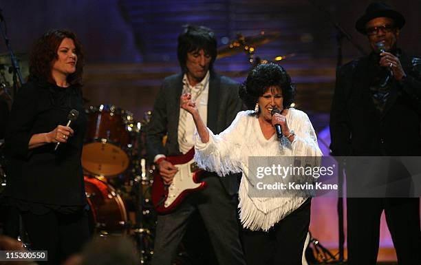 Rosanne Cash, Ronnie Wood, Wanda Jackson and Bobby Womack perform during the finale at the 24th Annual Rock and Roll Hall of Fame Induction Ceremony...