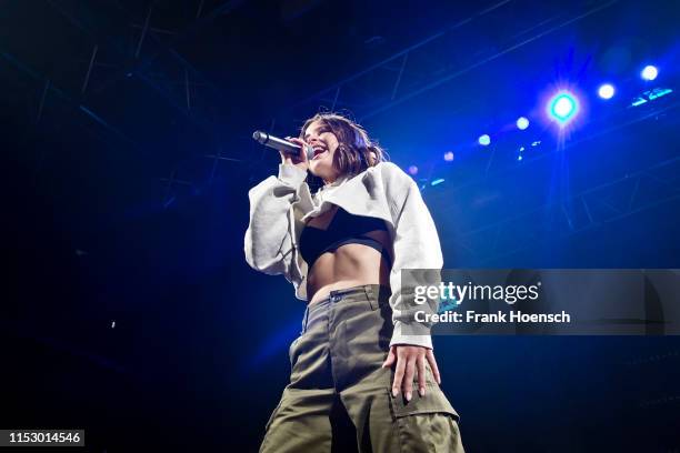 German singer Lena Meyer-Landrut performs live on stage during a concert at the Kesselhaus on June 30, 2019 in Berlin, Germany.