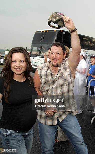 Cara Whitney and Larry the Cable Guy during Premiere of Disney Pixar's "CARS" at Lowe's Motor Speedway at Lowe's Motor Speedway in Charlotte, NC,...