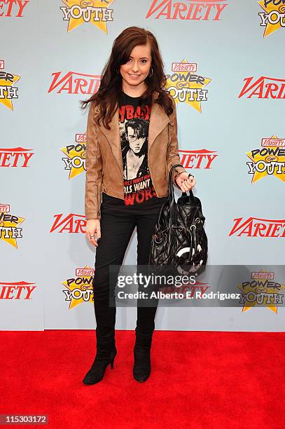 Actress Jillian Clare arrives at Variety's 3rd annual "Power of Youth" event held at Paramount Studios on December 5, 2009 in Los Angeles, California.