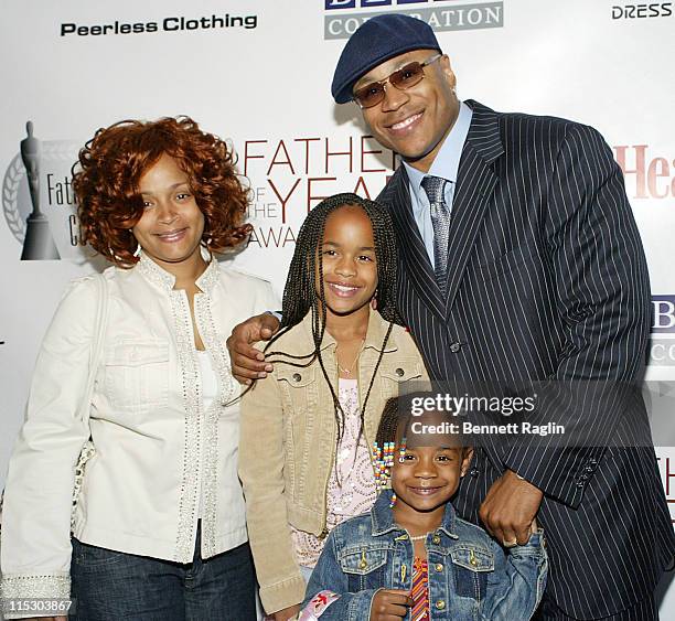 Todd "LL Cool J" Smith with wife Simone and daughters Nina and Samaria