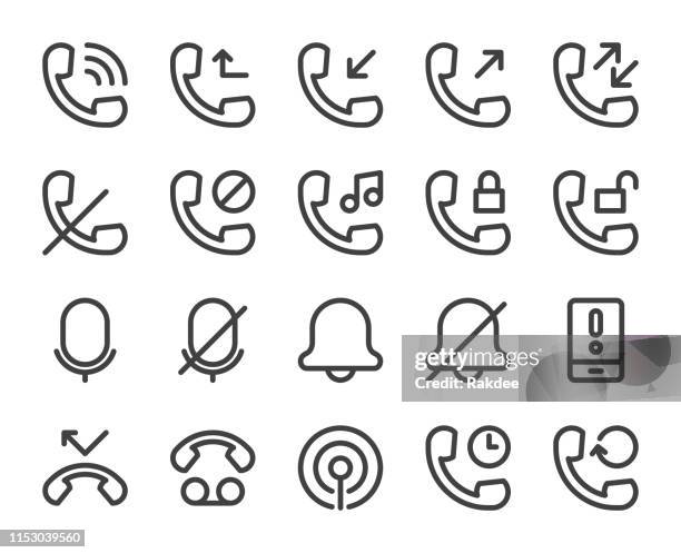 call logs-bold line icons - anruferkennung stock-grafiken, -clipart, -cartoons und -symbole