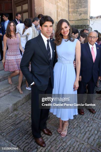 Cayetano Rivera and Eva Gonzalez celebrate their son's baptism on June 01, 2019 in Ronda, Spain.