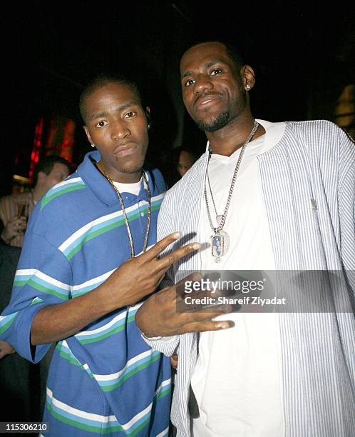 Jamal Crawford and Lebron James during Jay-Z Celebrates the 10th Anniversary of "Reasonable Doubt" - Inside at Rainbow Room in New York, United...