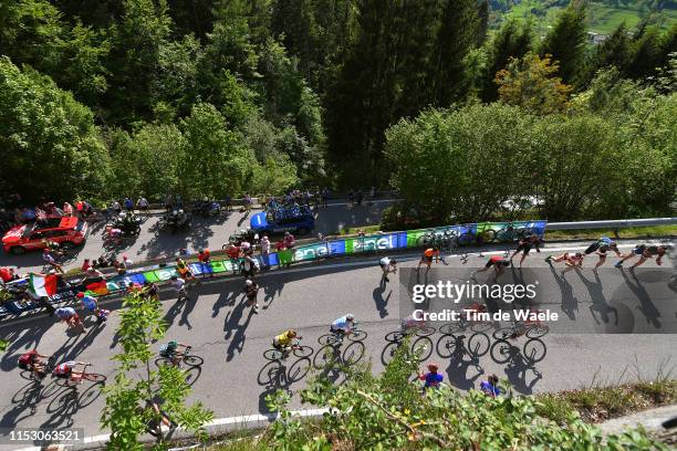 Domenico Pozzovivo of Italy and Team Bahrain - Merida / Vincenzo Nibali of Italy and Team Bahrain - Merida / Richard Carapaz of Ecuador and Movistar...