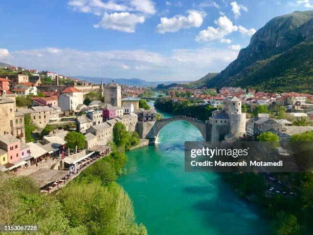 old bridge in mostar - mostar stock pictures, royalty-free photos & images