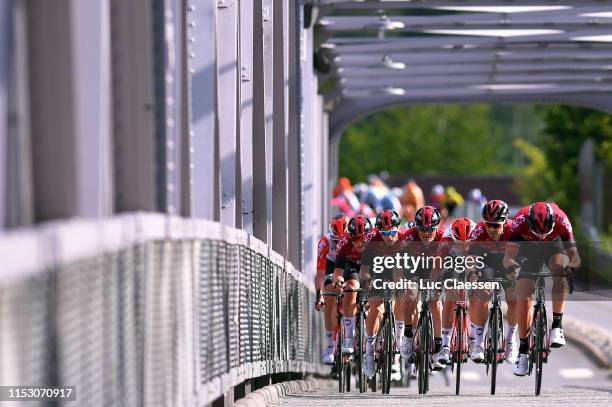 Kristoffer Halvorsen of Norway and Team INEOS / Ben Swift of United Kingdom and Team INEOS / Vasil Kiryienka of Belarus and Team INEOS / Carl Fredrik...