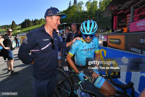 Arrival / Alexander Vinokourov of Kazakstan General manager Astana Pro Team / Manuele Boaro of Italy and Astana Pro Team / during the 102nd Giro...