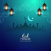 Abstract Eid Mubarak religious background design