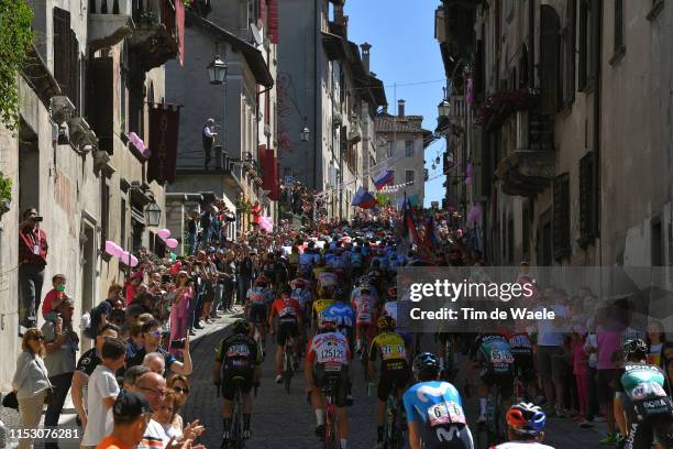 Start / Feltre City / Peloton / Landscape / Fans / Public / during the 102nd Giro d'Italia 2019, Stage 20 a 194km stage from Feltre to Croce D'Aune -...