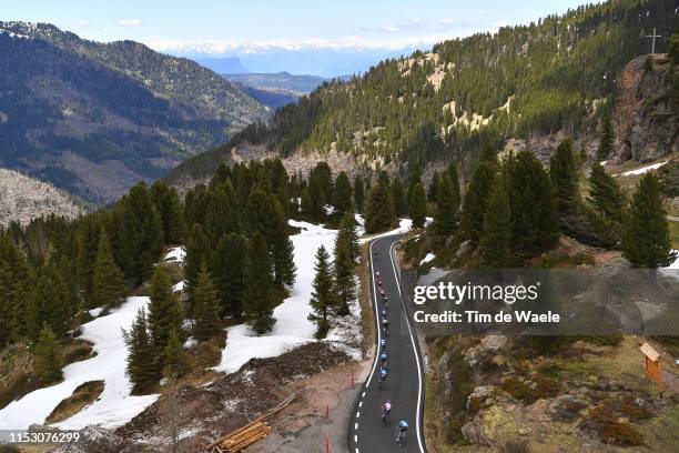 Ponte delle Stue / Landscape / Peloton / Mountains / Snow / during the 102nd Giro d'Italia 2019, Stage 20 a 194km stage from Feltre to Croce D'Aune -...