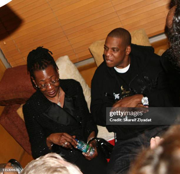 Jay Z and Mom during Alex Rodriguez and Jay Z Celebrity Poker Tournament - Inside at 40/40 Club in New York, United States.