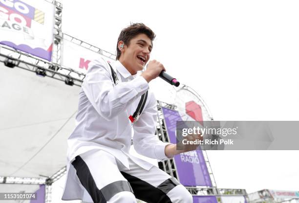 Asher Angel performs onstage during the KIIS FM Wango Tango Village at 2019 iHeartRadio Wango Tango at Dignity Health Sports Park on June 01, 2019 in...