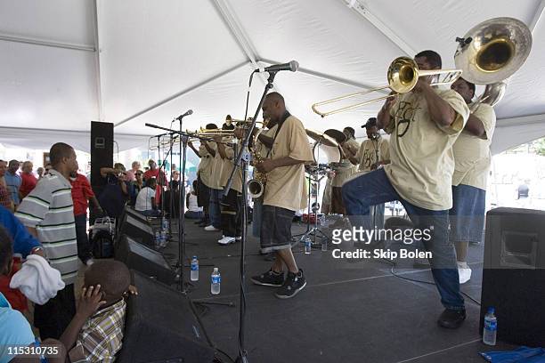 Hot 8 Brass Band during Jazz Centennial Celebration Presents: Satchmo Summerfest 2006 - Day 3 at French Market in New Orleans, Lousiana, United...