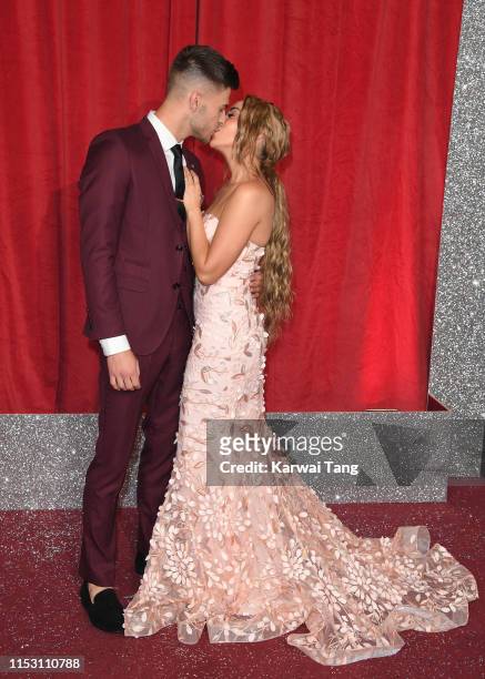 Stephanie Davis and Owen Warner attend the British Soap Awards at The Lowry Theatre on June 01, 2019 in Manchester, England.