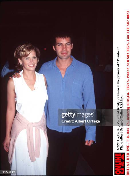 La,CA Billy Zane and Kristy Swanson at the Premier of "Phantom"