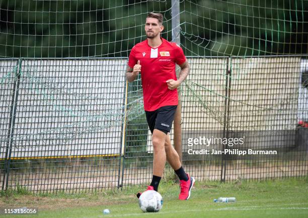 Robert Andrich of 1.FC Union Berlin during the sports training camp at Waldstadion on July 1, 2019 in Bad Saarow, Germany.
