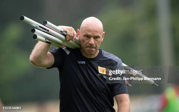 Assistant coach Markus Hoffmann of 1 FC Union Berlin during the sports training camp at Waldstadion on July 1, 2019 in Bad Saarow, Germany.