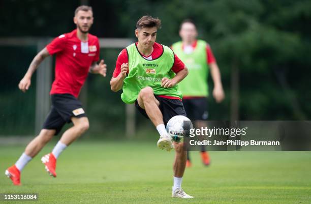Maurice Opfermann Arcones of 1.FC Union Berlin during the sports training camp at Waldstadion on July 1, 2019 in Bad Saarow, Germany.
