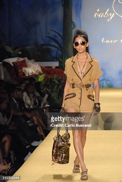 Anne Watanabe wearing Baby Phat Spring 2007 during Olympus Fashion Week Spring 2007 - Baby Phat - Runway at The Tent, Bryant Park in New York City,...
