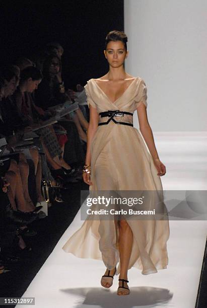 Morgane Dubled wearing Carolina Herrera Spring 2007