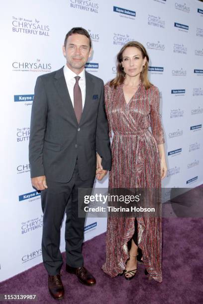 Dougray Scott and Claire Forlani attend the 18th annual Chrysalis Butterfly Ball on June 01, 2019 in Brentwood, California.