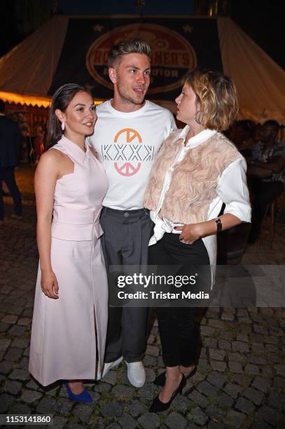 Emma Drogunova, Jannik Schuemann and Jella Haase attend the After Show Party of KxxK Kilian Kerner Fashion Show during the Berlin Fashion Week...