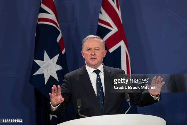 Labor leader Anthony Albanese announces his shadow cabinet with Bill Shorten as minister for the Disability Insurance Scheme, Richard Marles Deputy...