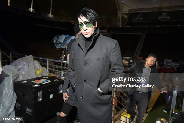 Marilyn Manson attends 2019 iHeartRadio Wango Tango presented by The JUVÉDERM® Collection of Dermal Fillers at Dignity Health Sports Park on June 01,...