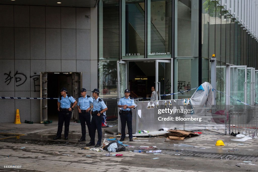 Hong Kong on Edge After Historic Night of Tear Gas and Vandalism