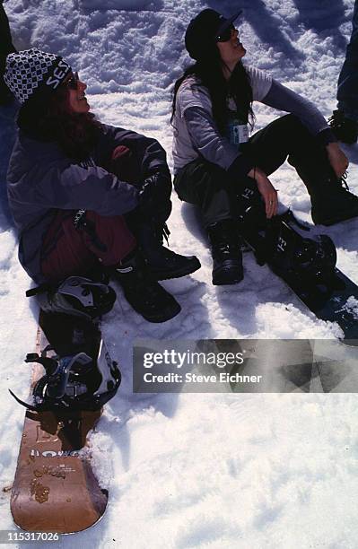 During Board Aid Lifebeat Benefit - 3-15-1995 at Big Bear, California, United States.