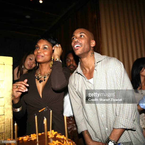 LaTasha Marbury and Stephon Marbury during Party at Manor for Stephon Marbury of the New York Knicks at Manor in New York, New York, United States.