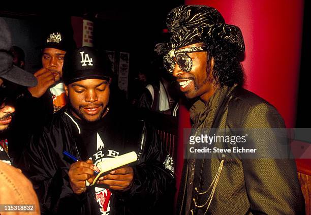 Ice Cube and Bootsy Collins during Bootsie Collins & Ice Cube at Wetlands - 1991 at Wetlands in New York City, New York, United States.