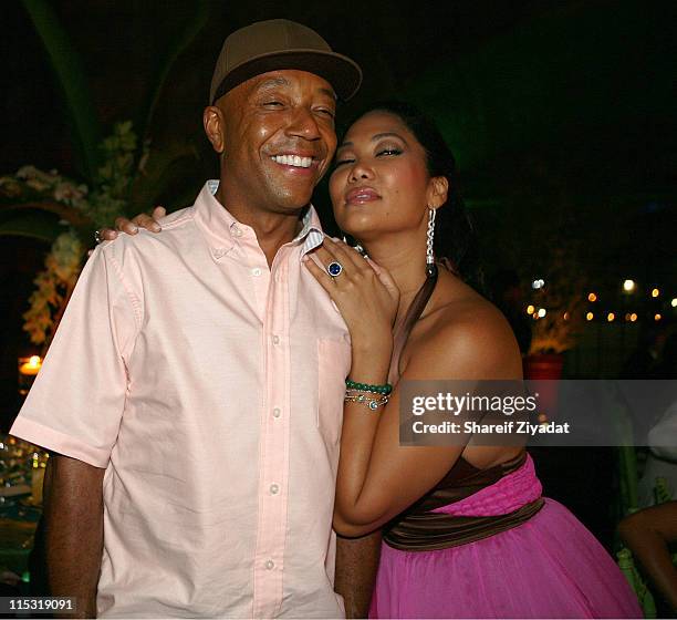 Russell Simmons and Kimora Lee Simmons attend the Kimora Lee Simmons & KLS Collection Spring 2008 Dinner during Mercedes-Benz Fashion Week at Exit...